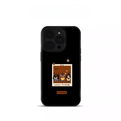 ins风相框小狗黑边软壳磁吸适用苹果小米iPhone17promax手机壳1613pro小米1415Pro华为mate60p70三星S23防摔