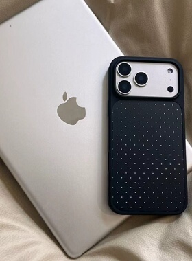 ins风黑色波点黑边软壳磁吸适用苹果小米iPhone17promax手机壳1613pro小米1415Pro华为mate60p70三星S23防摔