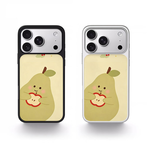 ins复古小梨水果黑边电镀银磁吸适用苹果iPhone17promax手机壳1615pro小米1415Pro华为mate60p70三星S23防摔