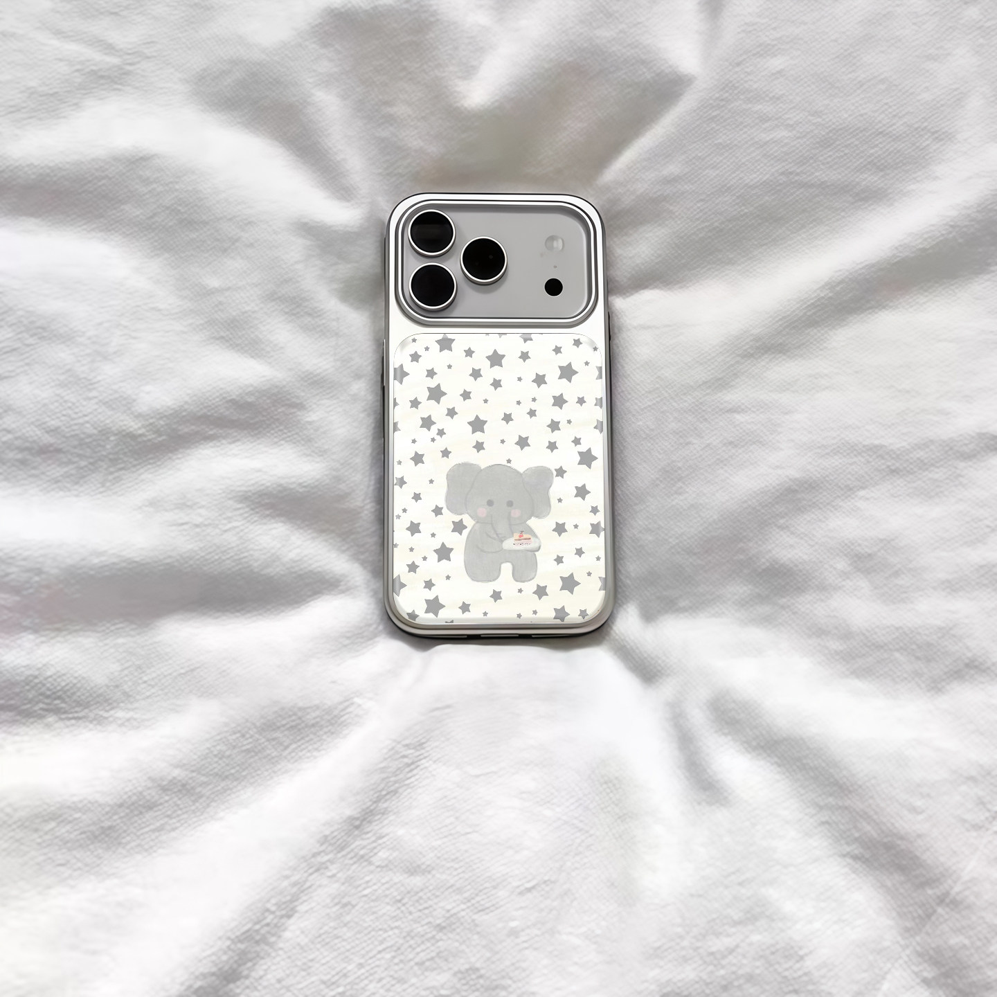 ins星星可爱个性小象电镀银磁吸适用苹果iPhone17promax手机壳1615pro小米1415Pro华为mate60p70三星S23防摔