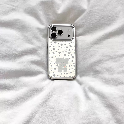 ins星星可爱个性小象电镀银磁吸适用苹果iPhone17promax手机壳1615pro小米1415Pro华为mate60p70三星S23防摔