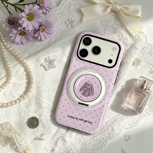 ins风波点小兔支架适用于苹果小米17promax手机壳iPhone16华为14plus荣耀13pro12菲林壳二合一x11oppovivo11