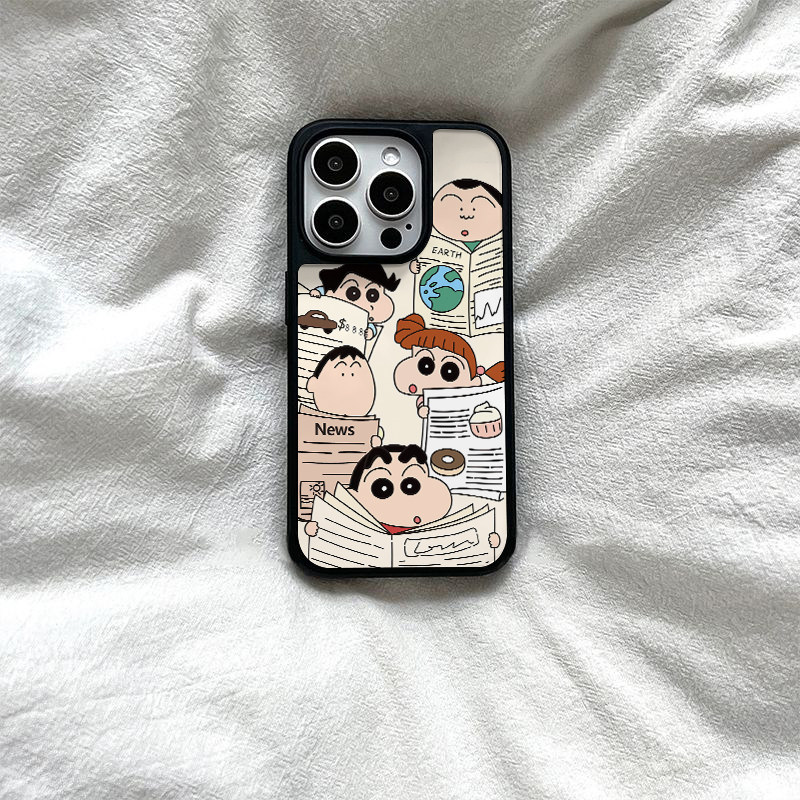 小新看报纸ins风亚克力黑边磁吸适用苹果iPhone16promax手机壳1312pro小米1415Pro华为mate60p70三星S23防摔
