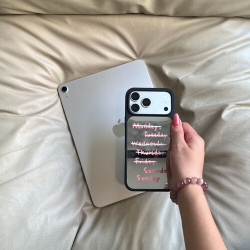 ins风个性复古可爱英文原创黑边镜面磁吸适用于苹果手机壳iPhone17promax16pro/15/14/13/高级防摔小众手机套