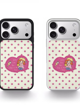 ins可爱星星女孩黑边电镀银磁吸适用苹果iPhone17promax手机壳1615pro小米1415Pro华为mate60p70三星S23防摔