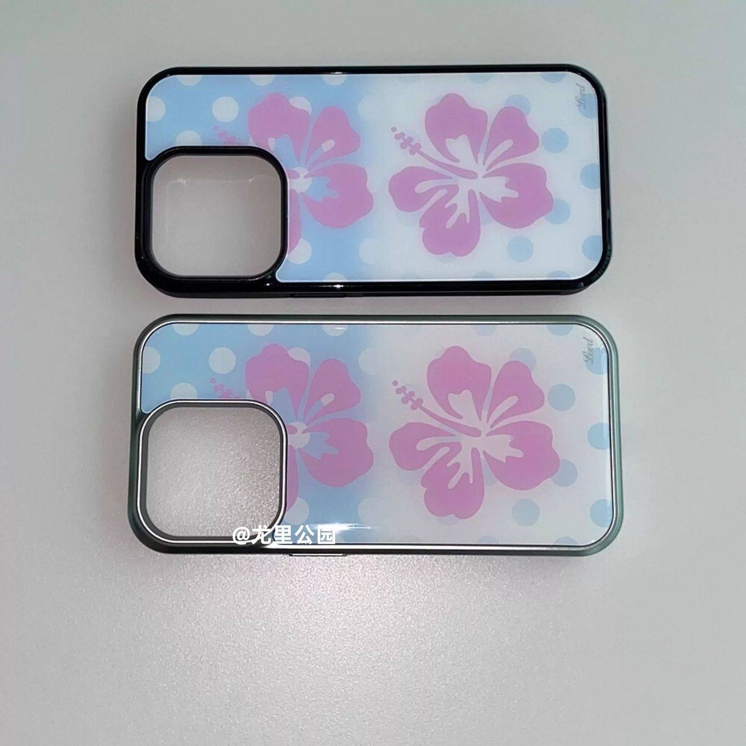 夏日定染扶桑花韩系银边玻璃手机壳适用苹果iPhone17promax高级感保护套小众16plus亮面15pro14防摔简约13pro