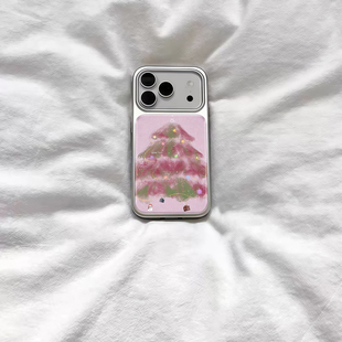 ins氛围感复古圣诞树电镀银磁吸适用苹果iPhone17promax手机壳1615pro小米1415Pro华为mate60p70三星S23防摔