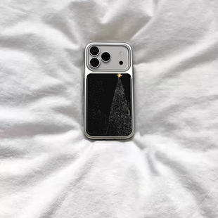 ins个性复古圣诞树银边滴胶手机壳适用苹果iPhone17promax高级感保护套小众16plus华为15pro14防摔小米13pro