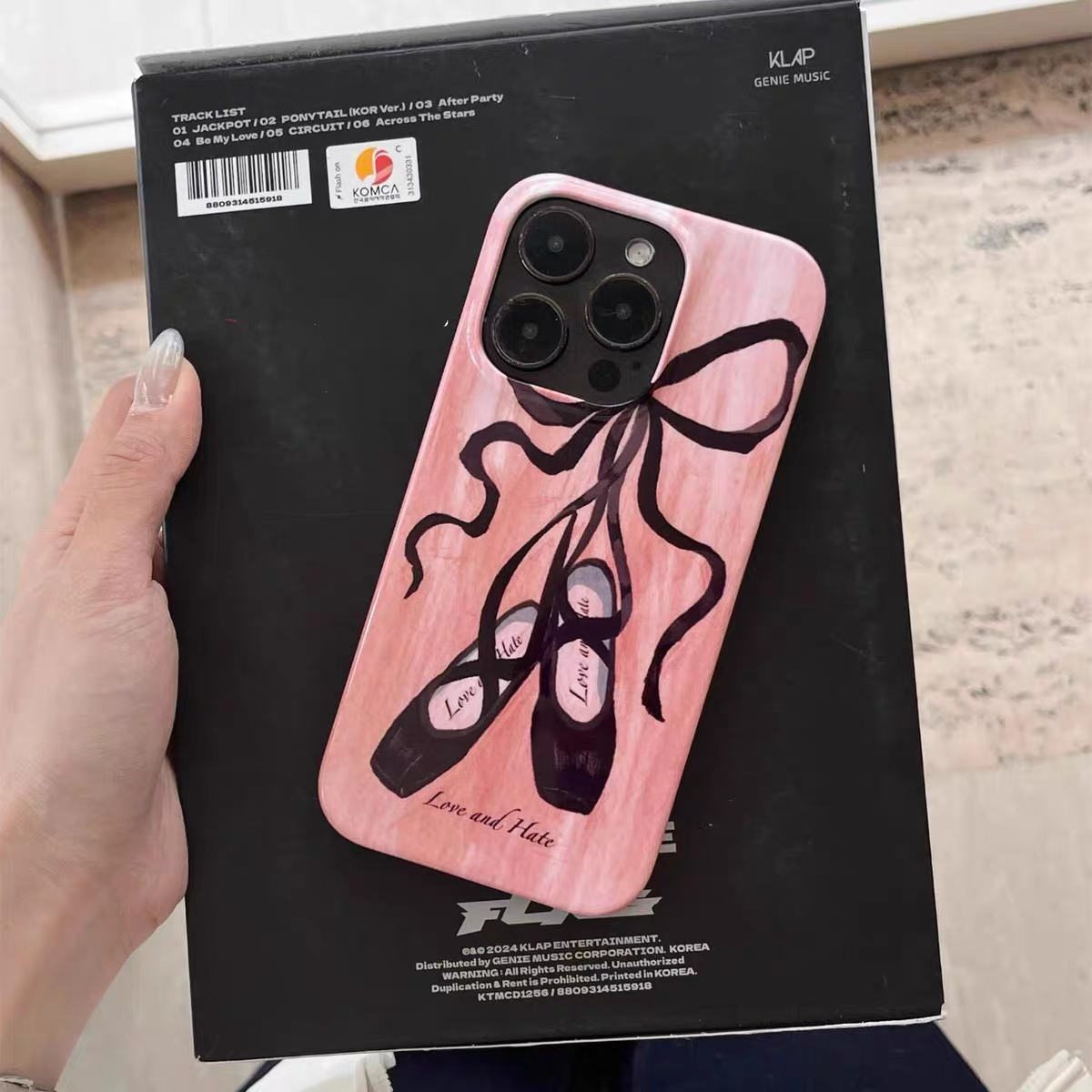 ins风粉色少女丝带芭蕾鞋适用于苹果16promax/15promax/14Promax/iphone12/11/xs硬壳iphone13全包菲林软壳