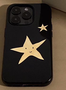 原创可爱黑色星星适用于iPhone16promax苹果14小米15mate70华为p70nova13荣耀200手机壳opporeno13vivox100