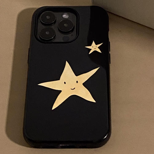 原创可爱黑色星星适用于iPhone16promax苹果14小米15mate70华为p70nova13荣耀200手机壳opporeno13vivox100