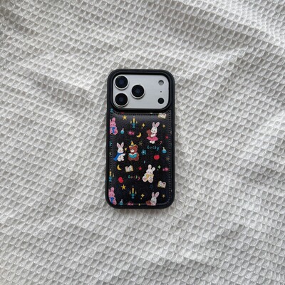ins风可爱小熊小兔小狗皮质适用于苹果iPhone17promax手机壳1613pro小米1715Pro华为mate70p80防摔高级感新款