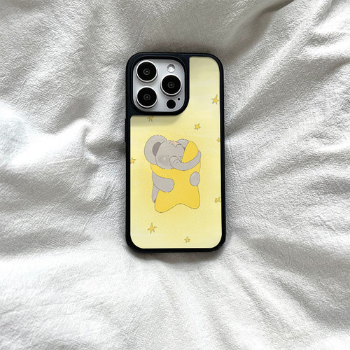 ins星星小象卡通亚克力黑边磁吸适用苹果iPhone16promax手机壳1312pro小米1415Pro华为mate60p70三星S23防摔