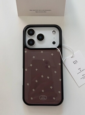 ins个性色星星复古黑边软壳磁吸适用苹果iPhone17promax手机壳1615pro小米1415Pro华为mate60p70三星S23防摔