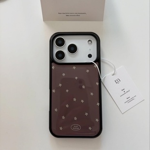 ins个性 色星星复古黑边软壳磁吸适用苹果iPhone17promax手机壳1615pro小米1415Pro华为mate60p70三星S23防摔