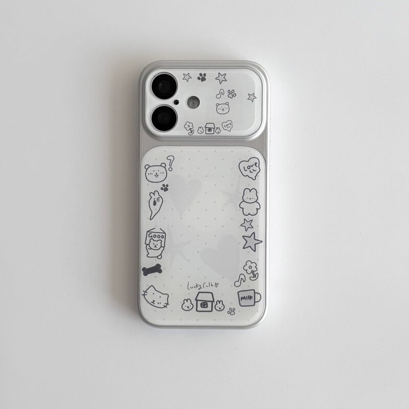 ins风波点小熊大视窗亚克力全包精孔手机壳适用苹果iPhone17promax高级感保护套小众16plus15pro14防摔13pro