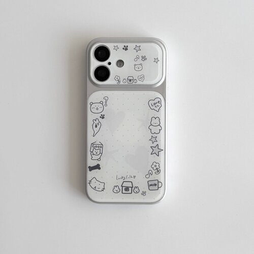 ins风波点小熊大视窗亚克力全包精孔手机壳适用苹果iPhone17promax高级感保护套小众16plus15pro14防摔13pro