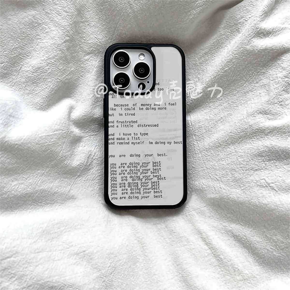 故障英文小票原创亚克力黑边磁吸适用苹果iPhone16promax手机壳131512pro小米14Pro华为mate60p70三星S23防摔