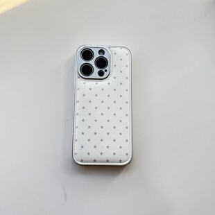 ins简约纯色波点皮质适用于苹果小米iPhone17promax全包手机壳1613pro小米1415Pro华为mate60p70荣耀vivo防摔