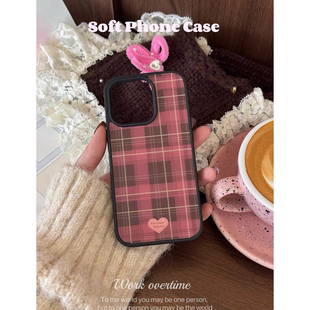 红色圣诞新年亚克力黑边磁吸适用苹果iPhone16promax手机壳1315pro小米14Pro保护套华为mate6070防摔三星S23