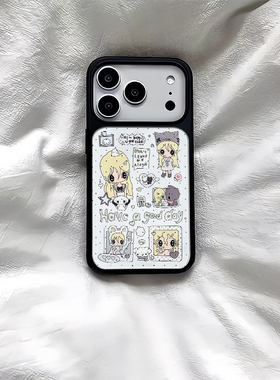 ins风今天愉快黑边软壳磁吸适用苹果小米iPhone17promax手机壳1613pro小米1415Pro华为mate60p70三星S23防摔