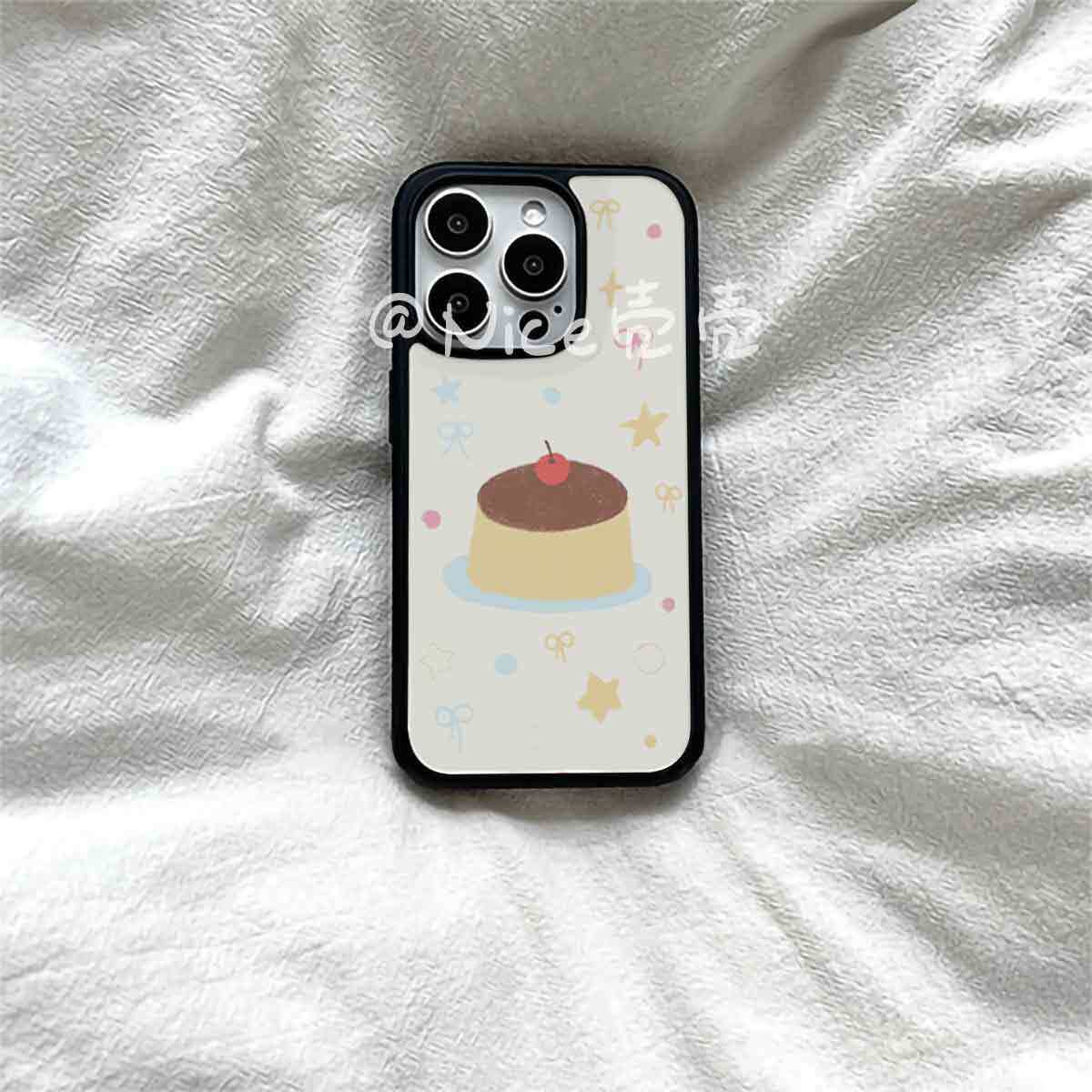 ins可爱布丁原创亚克力黑边磁吸适用苹果iPhone16promax手机壳131512pro小米14Pro华为mate60p70三星S23防摔