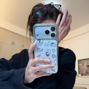 ins个性 复古可爱kt猫电镀银磁吸适用苹果iPhone17promax手机壳1615pro小米1415Pro华为mate60p70三星S23防摔