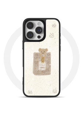ins风复古可爱小熊黑边软壳磁吸适用苹果iPhone17promax手机壳1615pro小米1415Pro华为mate60p70三星S23防摔