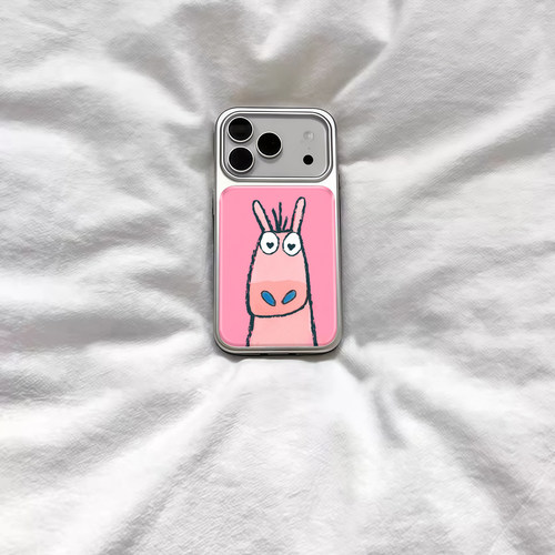 ins搞怪可爱个性小马电镀银磁吸适用苹果iPhone17promax手机壳1615pro小米1415Pro华为mate60p70三星S23防摔