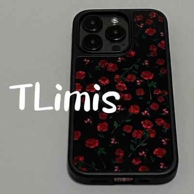 红色满玫瑰可爱亚克力黑边磁吸适用于苹果iPhone16promax1312pro小米1415Pro华为mate60p70三星S23防摔手机壳