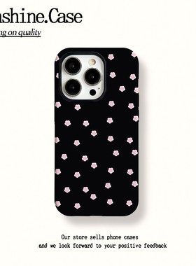 ins风黑色小花适用于苹果16promax手机壳iPhone15华为小米14plus荣耀13pro12菲林壳二合一x防摔11oppovivo11