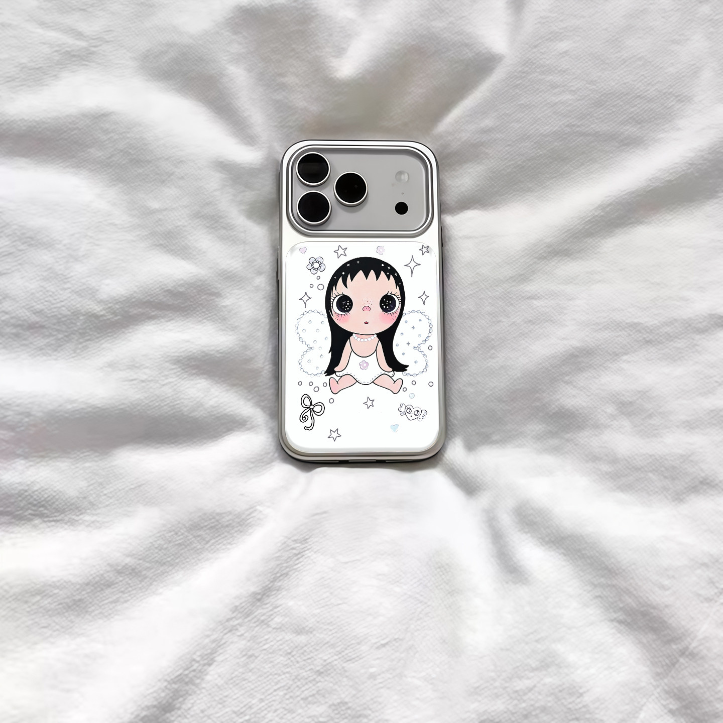 ins可爱复古翅膀小玉电镀银磁吸适用苹果iPhone17promax手机壳1615pro小米1415Pro华为mate80p70三星S23防摔