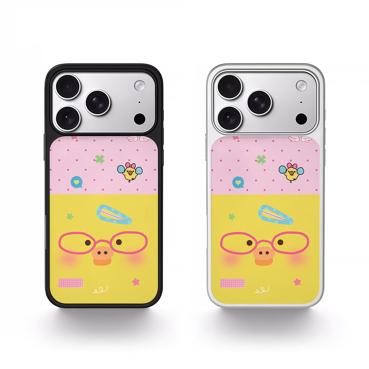 ins复古波点小鸡黑边电镀银磁吸适用苹果iPhone17promax手机壳1615pro小米1415Pro华为mate60p70三星S23防摔