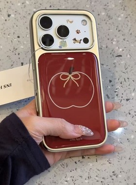 ins红色苹果蝴蝶结银边滴胶手机壳适用苹果iPhone17promax高级感保护套小众16plus华为15pro14防摔小米13pro