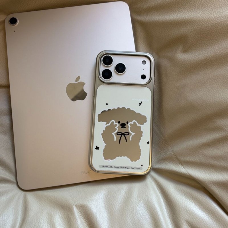 ins快乐小狗狗可爱镜面kt猫电镀银边镜面适用于苹果手机壳iPhone17promax16pro/15/14/13/高级防摔小众手机套,3C数码配件,手机保护套/壳,淘宝优惠券,粉丝福利购,淘宝优惠卷