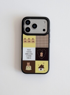 ins风梦想成真小熊黑边软壳磁吸适用苹果iPhone17promax手机壳1615pro小米1415Pro华为mate60p70三星S23防摔