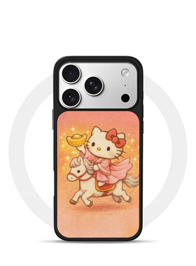 ins可爱元宝小马黑边电镀银磁吸适用苹果iPhone17promax手机壳1615pro小米1415Pro华为mate60p70三星S23防摔