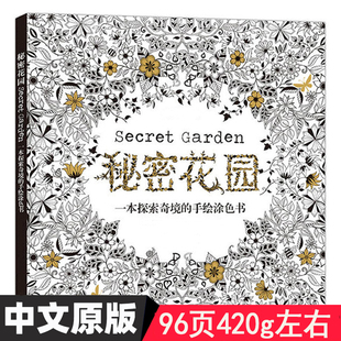秘密花园涂色书手绘本配得力彩色铅笔大人版解减压儿童孕妇填色本