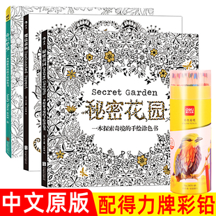 秘密花园涂色书绘本全套装 大人解减压儿童画画册手绘填色涂鸦 正版