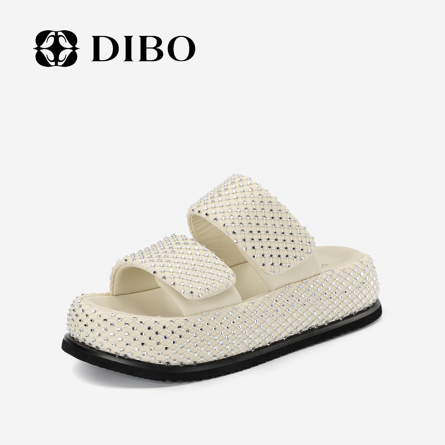 DIBO碲铂亮钻厚底休闲凉拖鞋女