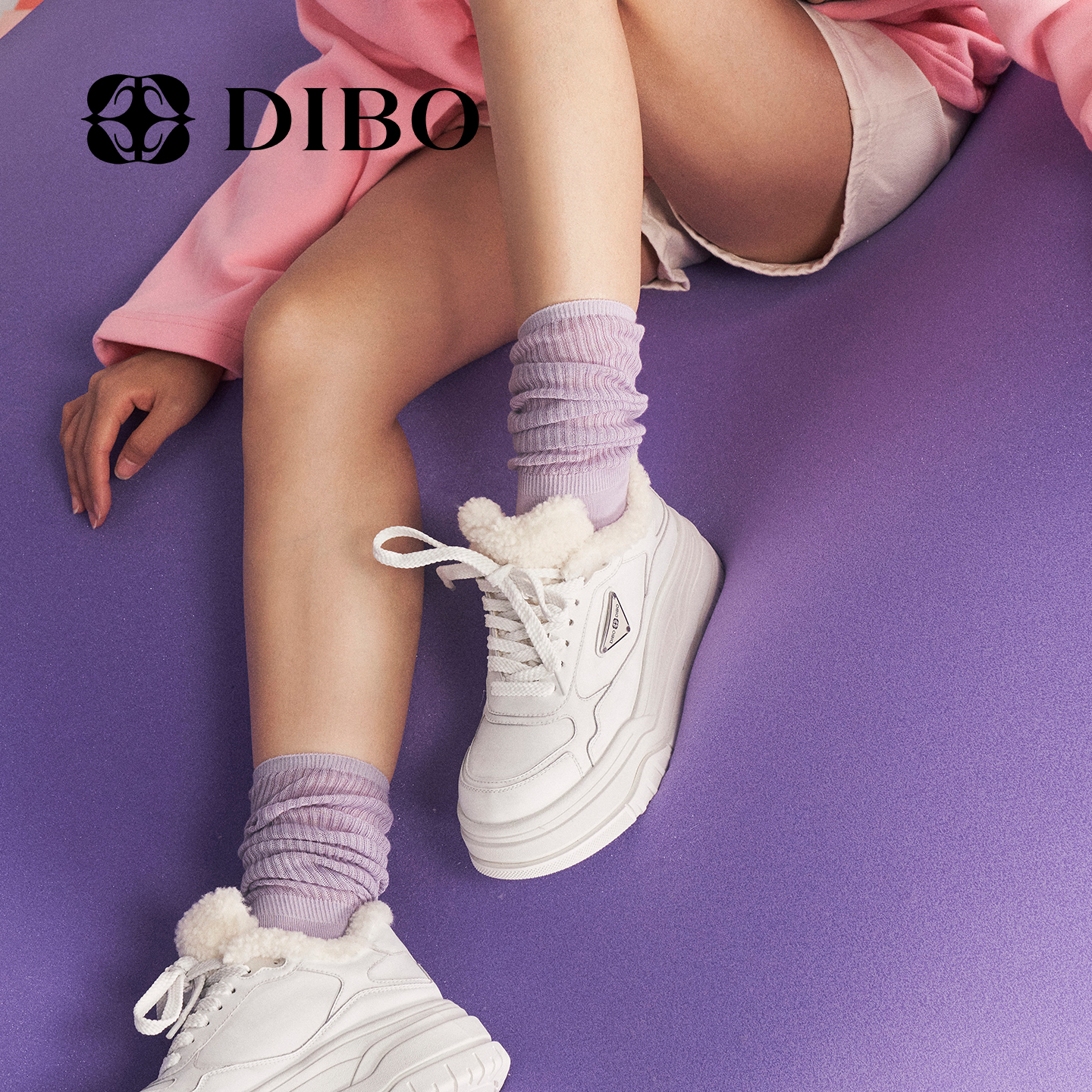 DIBO碲铂潮流百搭羊毛做旧板鞋