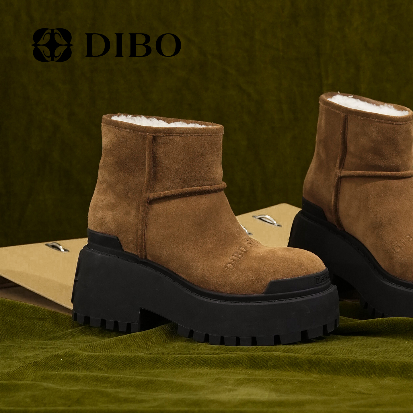 DIBO碲铂商场同款羊毛雪地靴女