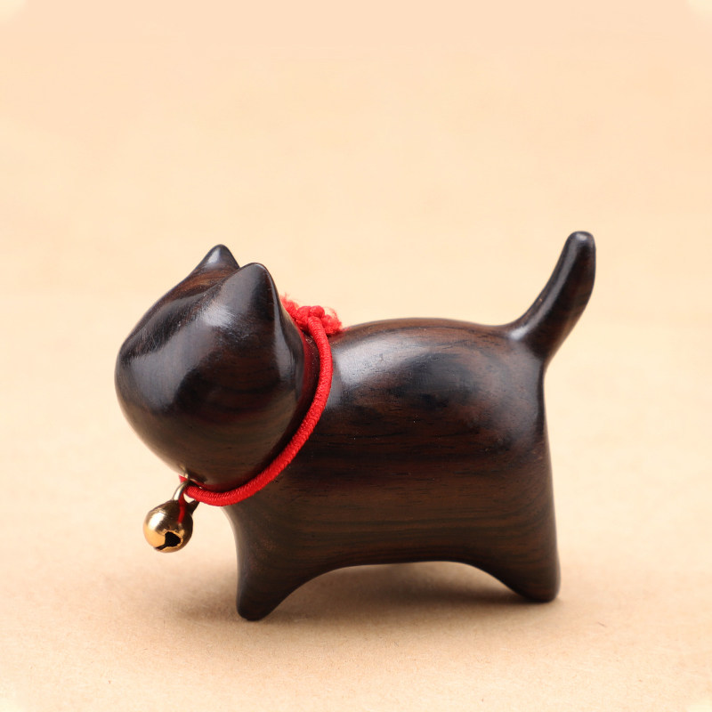작은 검은 고양이 백단 귀여운 새끼 고양이 장식품 수제 데스크탑 장식품 크리 에이 티브 선물 핸드 피스 어린이 날