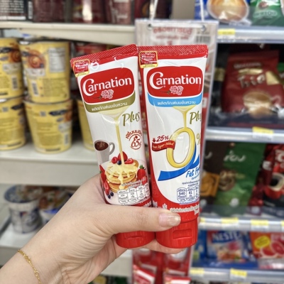 Carnation泰国7-11代购炼乳奶茶伴侣炼奶咖啡牛奶 蛋糕烘焙三花奶
