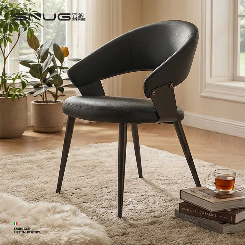 意式家用餐椅轻奢极简高级感设计师椅子现代靠背软包北欧餐厅椅子,住宅家具,餐椅,淘宝优惠券,粉丝福利购,淘宝优惠卷