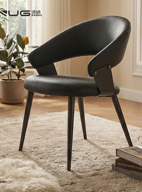 意式家用餐椅轻奢极简高级感设计师椅子现代靠背软包北欧餐厅椅子