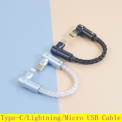弯插头双usb-c直角typec转micro适用苹果/安卓手机连接索尼GS9 PHA3 HUGO MOJO2音频线OTG双c to c解码数据线