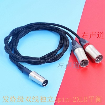 DIN-5芯转RCA双莲花2XLR平衡线