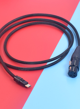 苹果TypeC手机接麦克风3.5转卡农xlr音频3芯母直播录音卡侬转接线