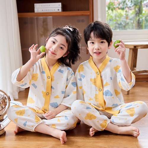 云朵棉卡通夏季开衫两件套家居服